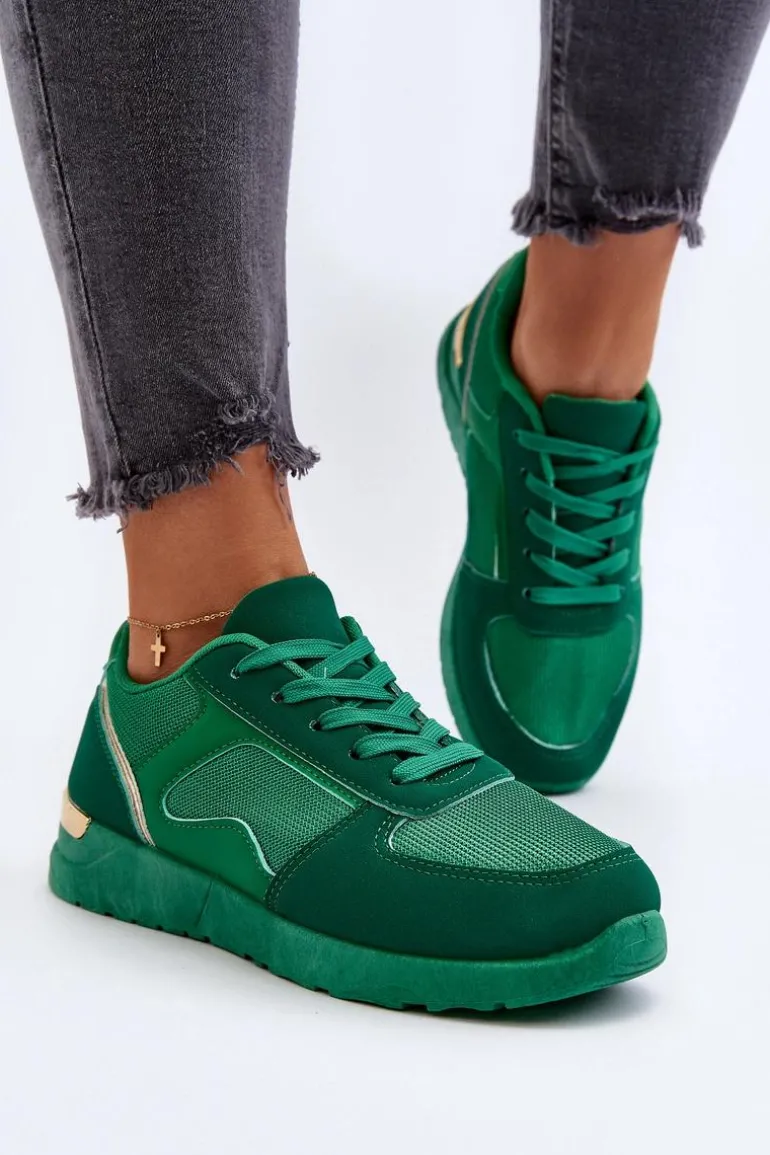 Buty Sportowe Sneakersy Damskie Zielone Kleffaria