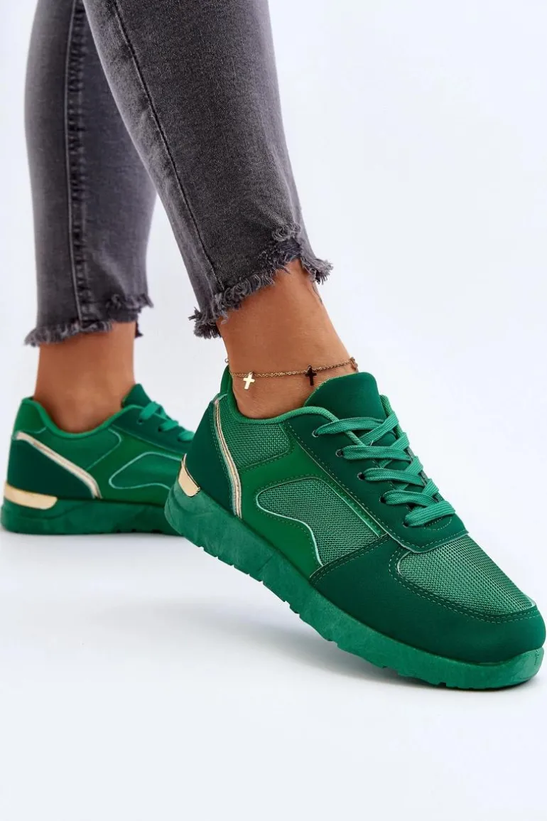 Buty Sportowe Sneakersy Damskie Zielone Kleffaria