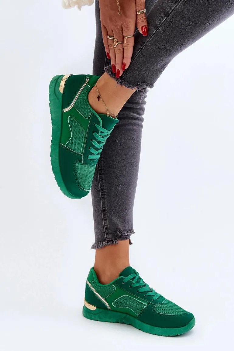Buty Sportowe Sneakersy Damskie Zielone Kleffaria
