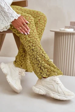 Buty Sportowe Sneakersy Damskie Beżowe Timoci