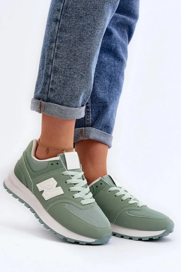 Buty Sportowe Sneakersy Damskie Zielone Lifari