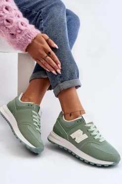 Buty Sportowe Sneakersy Damskie Zielone Lifari