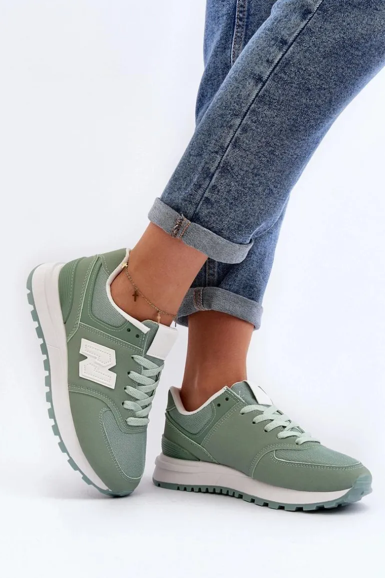 Buty Sportowe Sneakersy Damskie Zielone Lifari