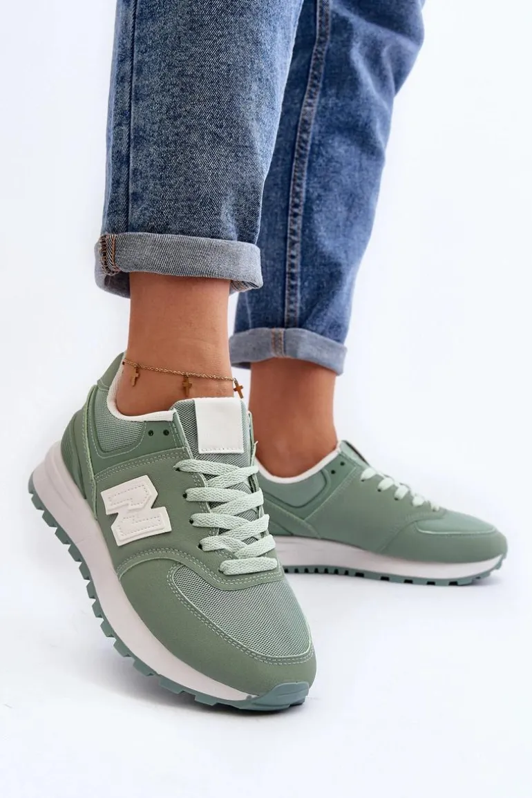 Buty Sportowe Sneakersy Damskie Zielone Lifari