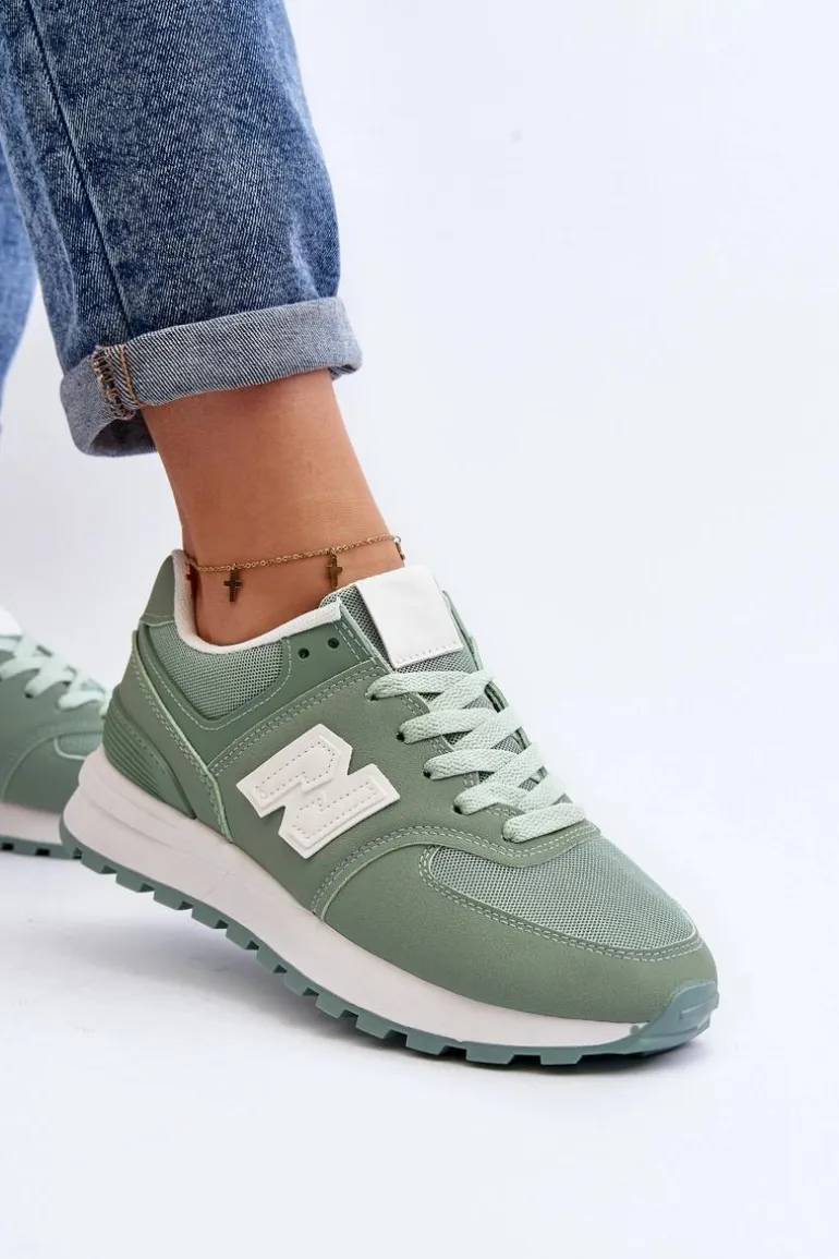Buty Sportowe Sneakersy Damskie Zielone Lifari