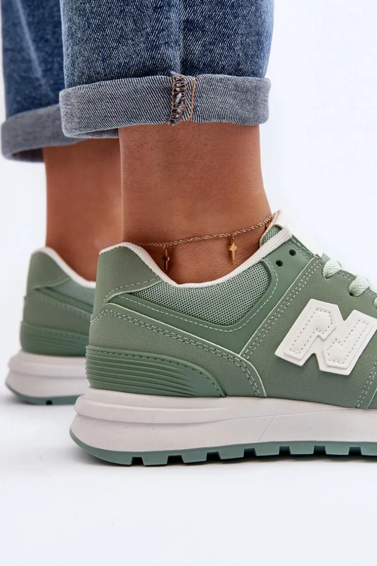 Buty Sportowe Sneakersy Damskie Zielone Lifari