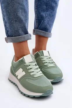 Buty Sportowe Sneakersy Damskie Zielone Lifari