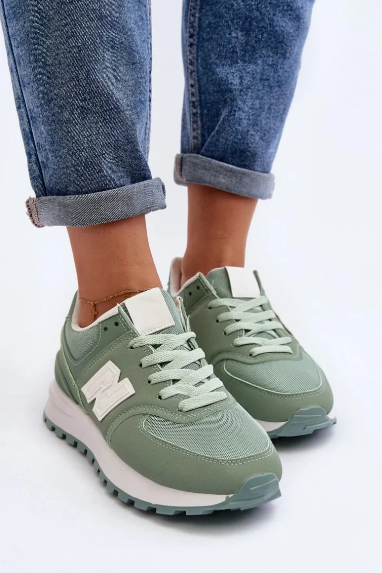 Buty Sportowe Sneakersy Damskie Zielone Lifari