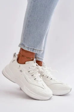 Buty Sportowe Sneakersy Eko Skórzane Białe Verilisse