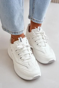 Buty Sportowe Sneakersy Eko Skórzane Białe Verilisse