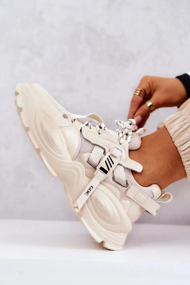 Buty Sportowe Sneakersy GOE JJ2N4082 Beżowe