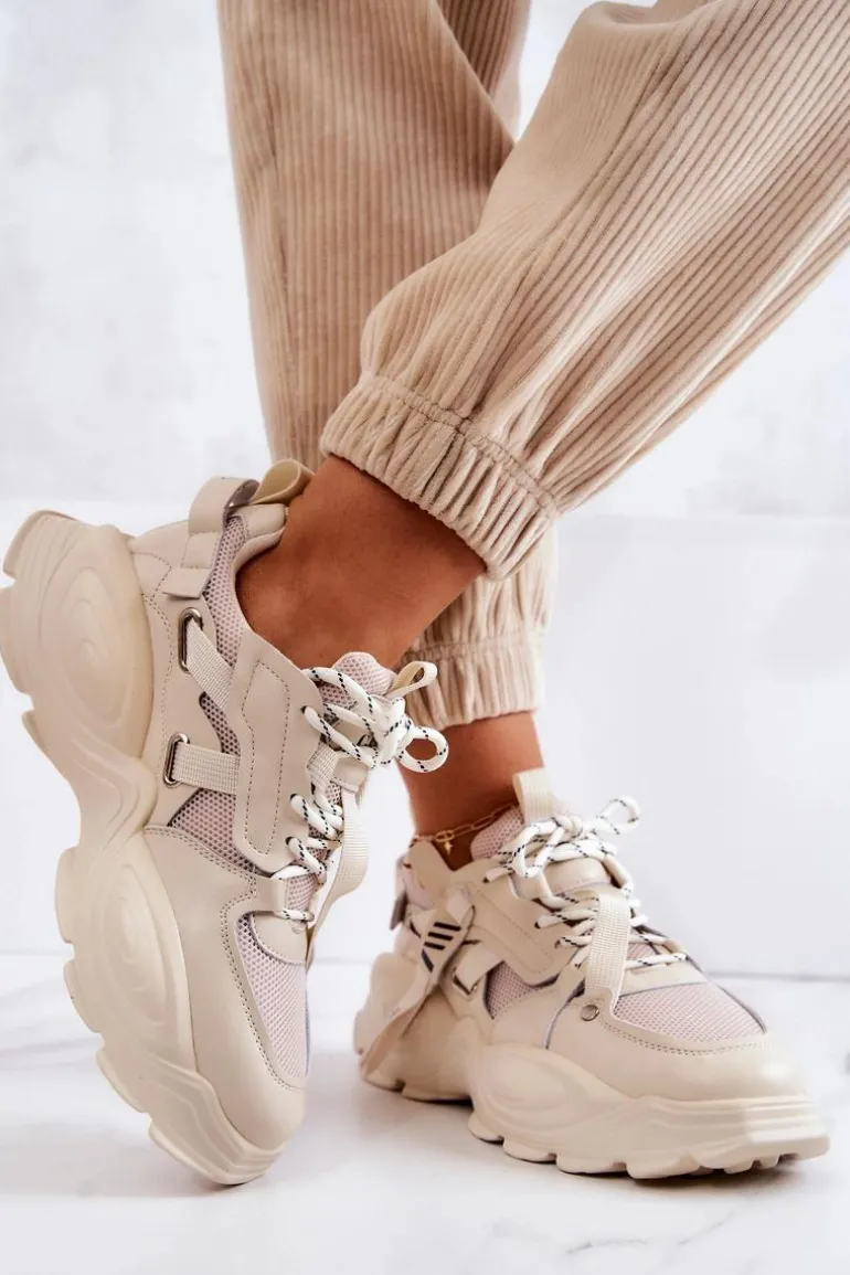 Buty Sportowe Sneakersy GOE JJ2N4082 Beżowe