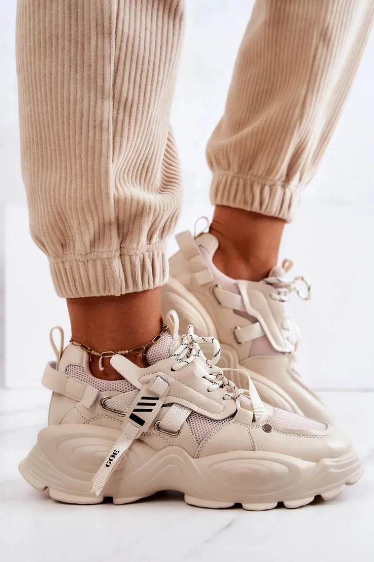 Buty Sportowe Sneakersy GOE JJ2N4082 Beżowe