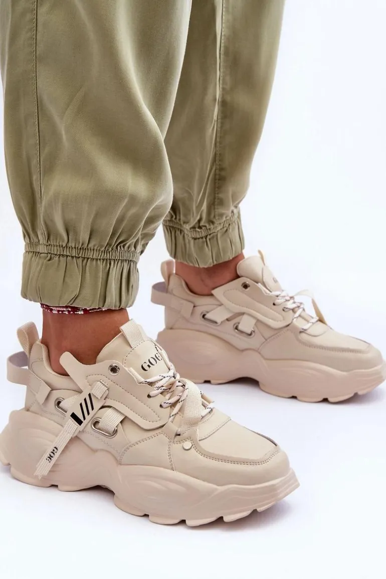 Buty Sportowe Sneakersy GOE MM2N4015 Beżowe