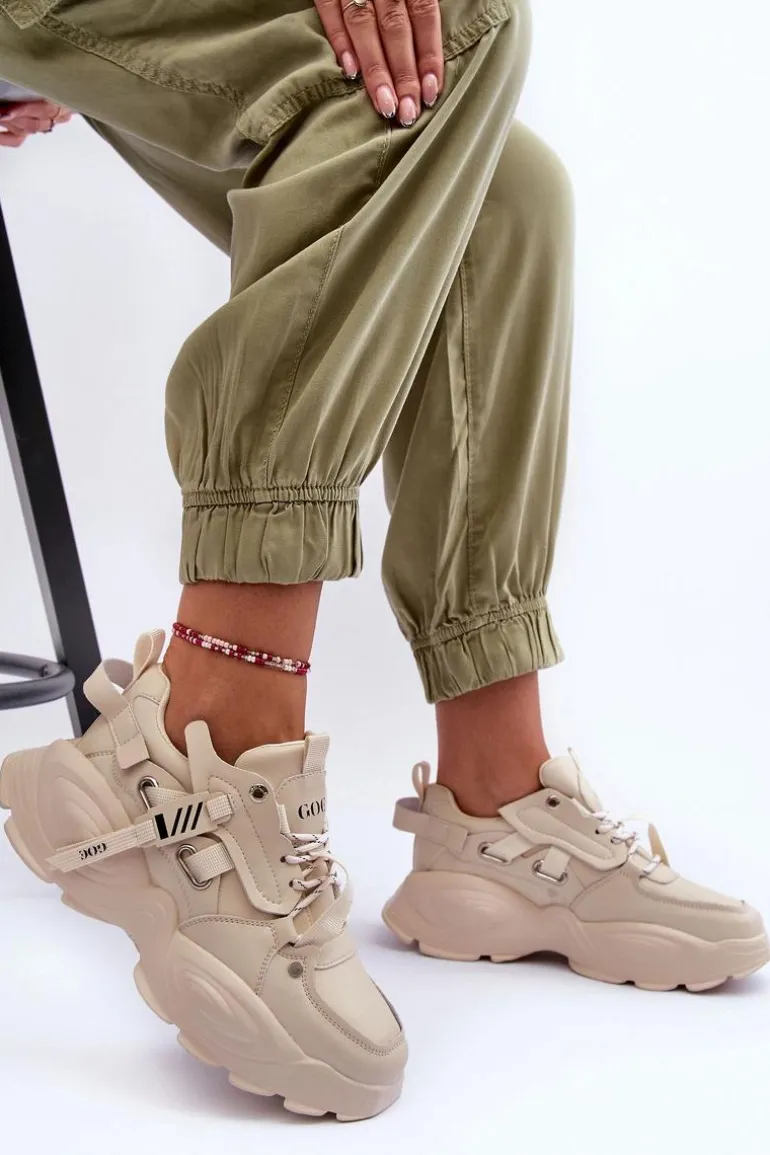 Buty Sportowe Sneakersy GOE MM2N4015 Beżowe