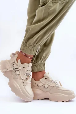 Buty Sportowe Sneakersy GOE MM2N4015 Beżowe