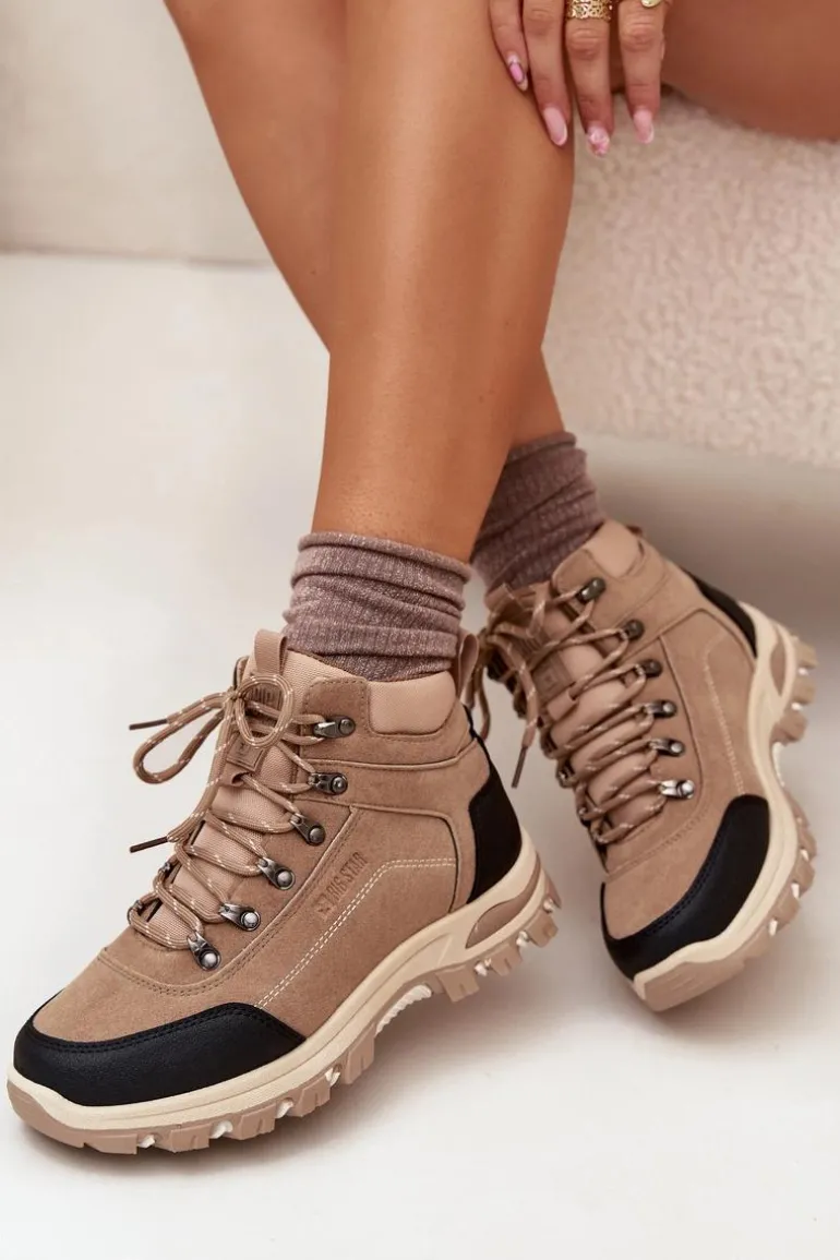 Buty Trekkingowe Damskie Big Star SS274095 Beżowe