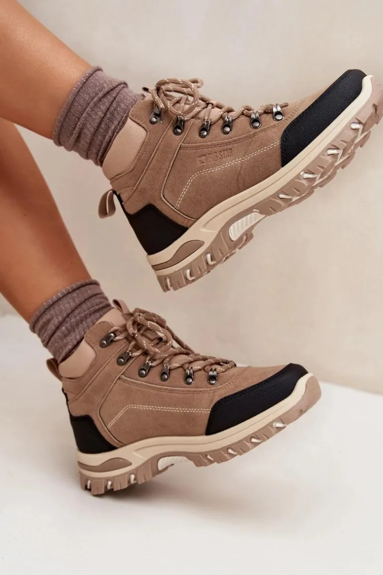 Buty Trekkingowe Damskie Big Star SS274095 Beżowe