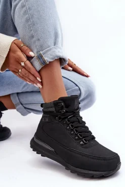 Buty Trekkingowe Trapery Sznurowane Czarne Big Star MM274677