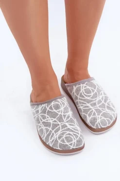 Błyszczące Kapcie Damskie Inblu CT000028 Szare