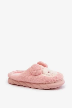 Ciepłe Futrzane Kapcie Damskie Różowe Jozelinetta