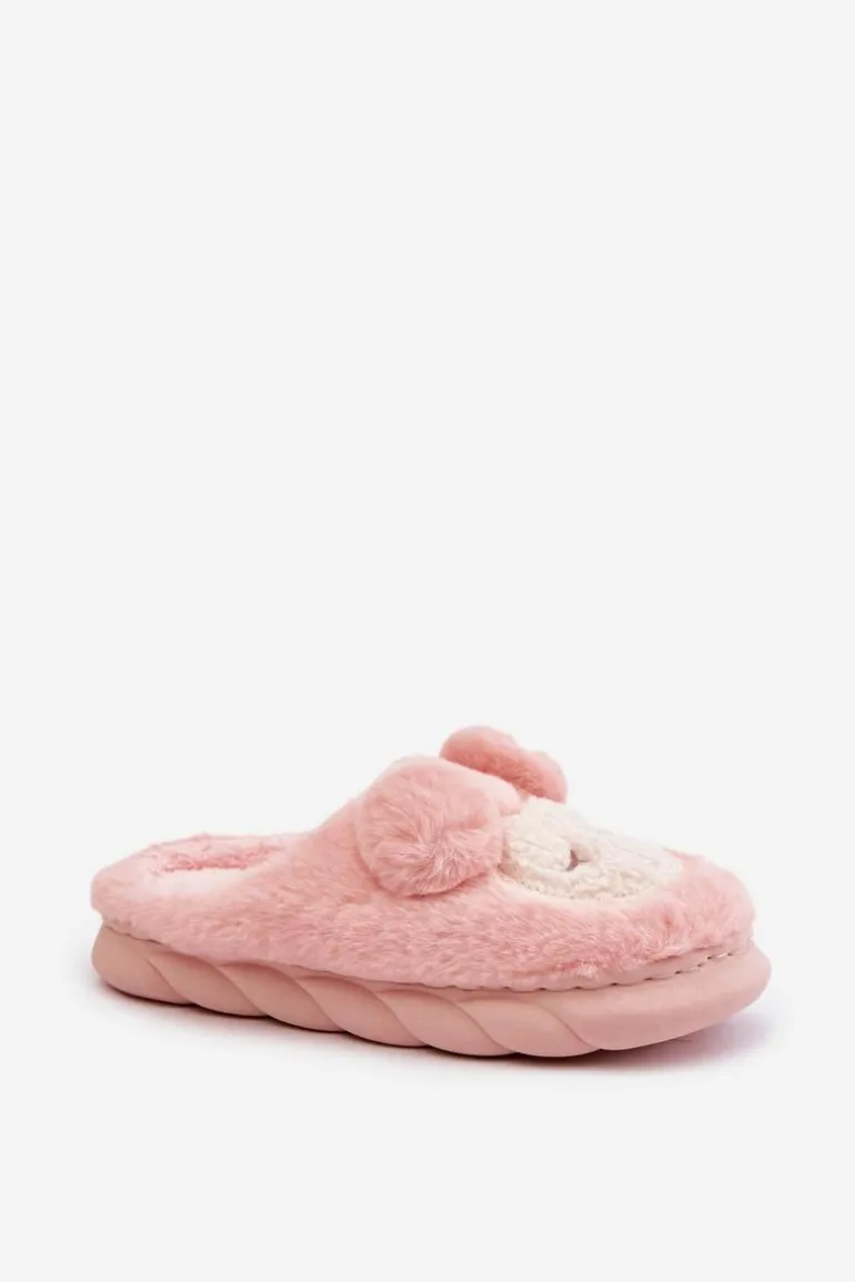 Ciepłe Futrzane Kapcie Damskie Różowe Jozelinetta