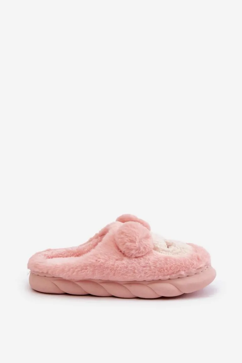 Ciepłe Futrzane Kapcie Damskie Różowe Jozelinetta