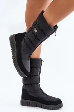 Ciepłe Śniegowce Damskie Progress PROGJ-24-149 Czarne