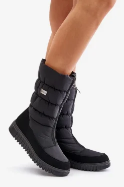 Ciepłe Śniegowce Damskie Progress PROGJ-24-149 Czarne