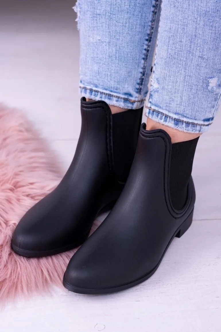 Czarne Damskie Kalosze Sztyblety Amara