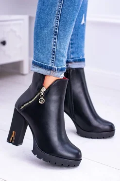 Czarne ekstrawaganckie botki Superlove