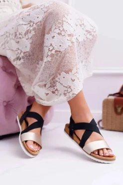 Czarne Sandały Damskie Z Gumkami Itako