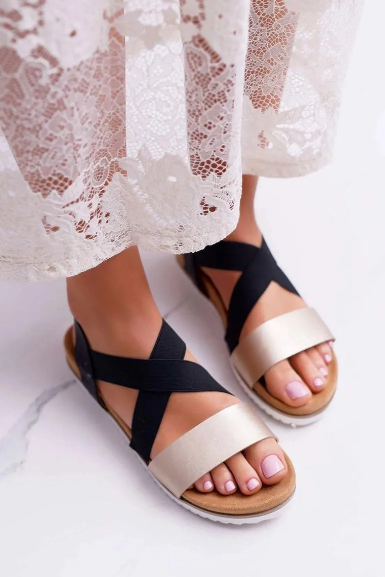 Czarne Sandały Damskie Z Gumkami Itako