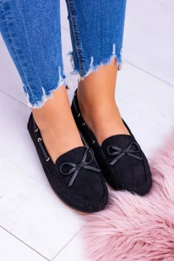 Czarne Zamszowe Mokasyny Comfort Gucio