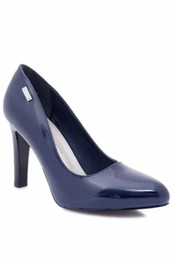 Czółenka damskie Lakierowane Granatowe Na Słupku Sergio Leone Campbell