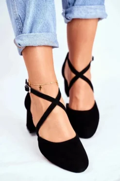 Czółenka Damskie Maciejka Skórzane Czarne 04070-01