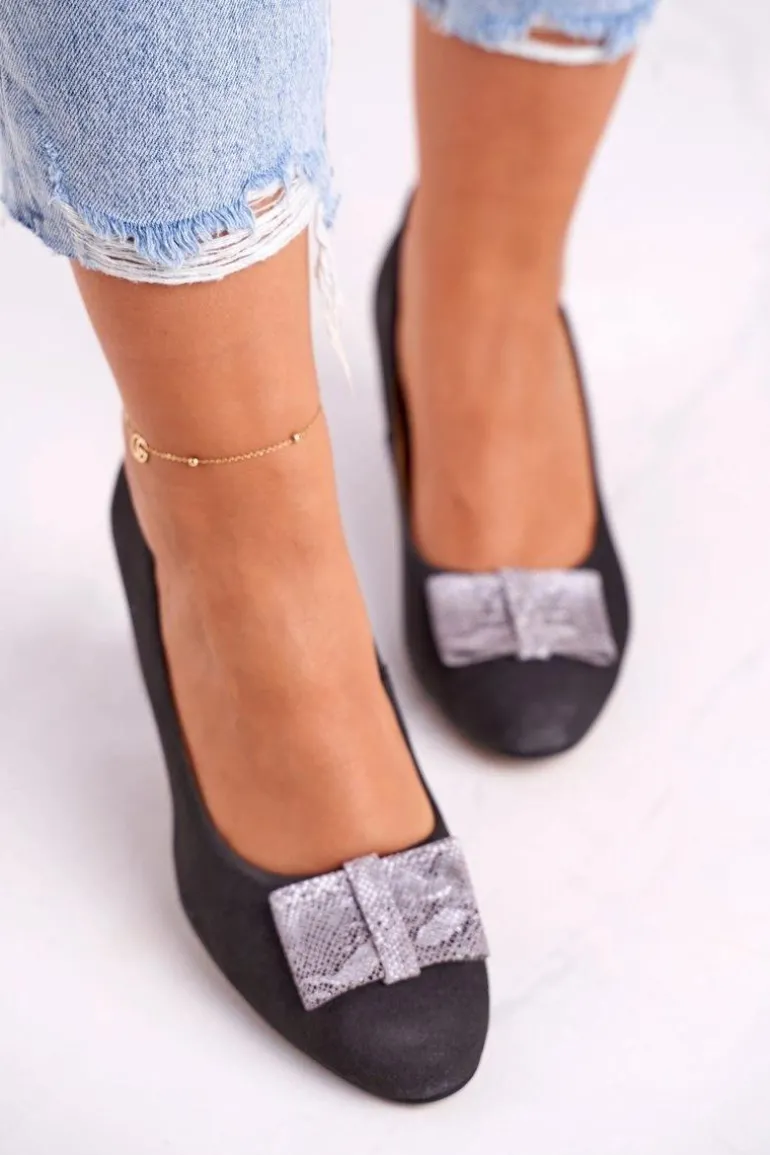 Czółenka Damskie Maciejka Zamszowe Grafitowe 3356A-43/00-1