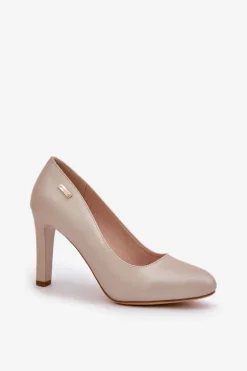 Czółenka Damskie Na Słupku Sergio Leone Nude Perła Campbell