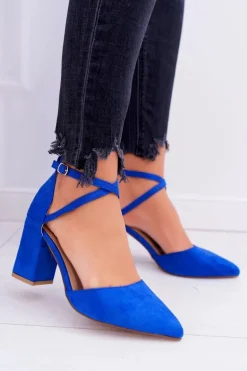 Czółenka Damskie Na Słupku W Szpic Chabrowe Traffic