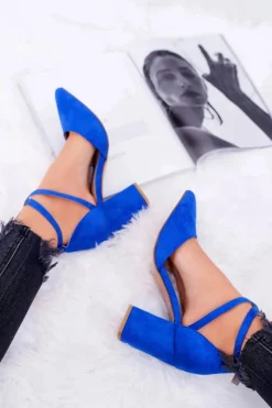 Czółenka Damskie Na Słupku W Szpic Chabrowe Traffic