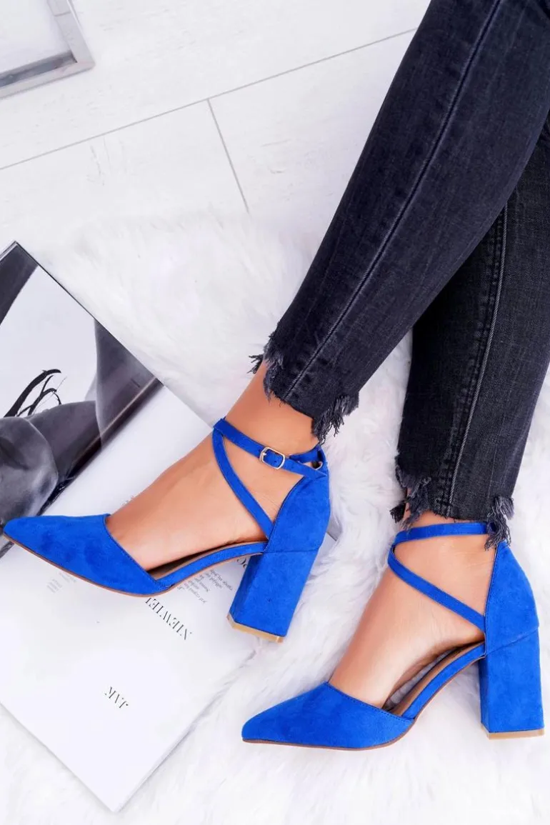 Czółenka Damskie Na Słupku W Szpic Chabrowe Traffic