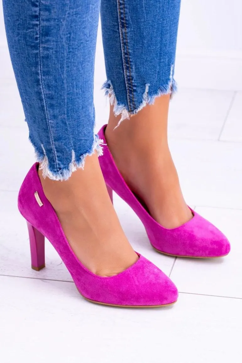 Czółenka damskie Na Słupku Zamsz Fuksja Sergio Leone Campbell