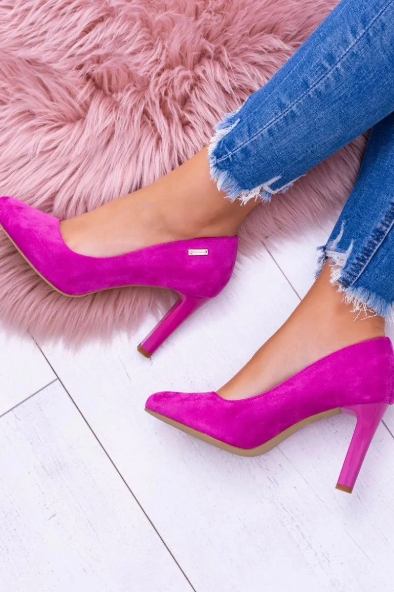 Czółenka damskie Na Słupku Zamsz Fuksja Sergio Leone Campbell