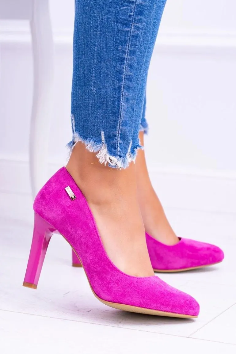 Czółenka damskie Na Słupku Zamsz Fuksja Sergio Leone Campbell