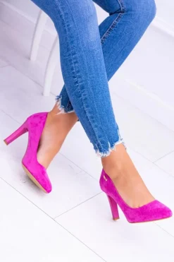 Czółenka damskie Na Słupku Zamsz Fuksja Sergio Leone Campbell