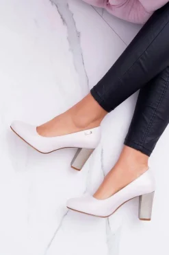 Czółenka Damskie Sergio Leone PB130 Beżowa Perła Amber