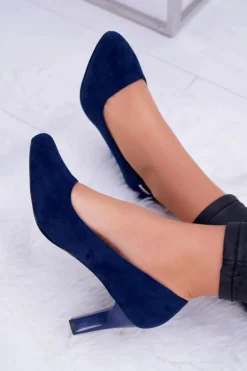 Czółenka damskie Sergio Leone Granatowe Zamszowe Orsola