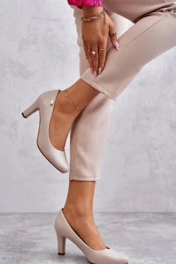 Czółenka Damskie Sergio Leone Jasnobeżowe Orsola