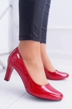 Czółenka damskie Sergio Leone Czerwone Lakierowane Orsola