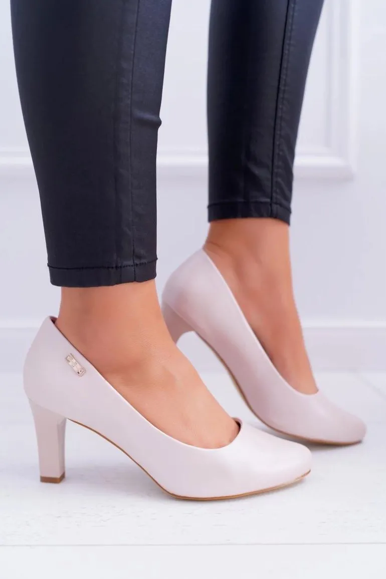 Czółenka damskie Sergio Leone Różowe Perłowe Orsola